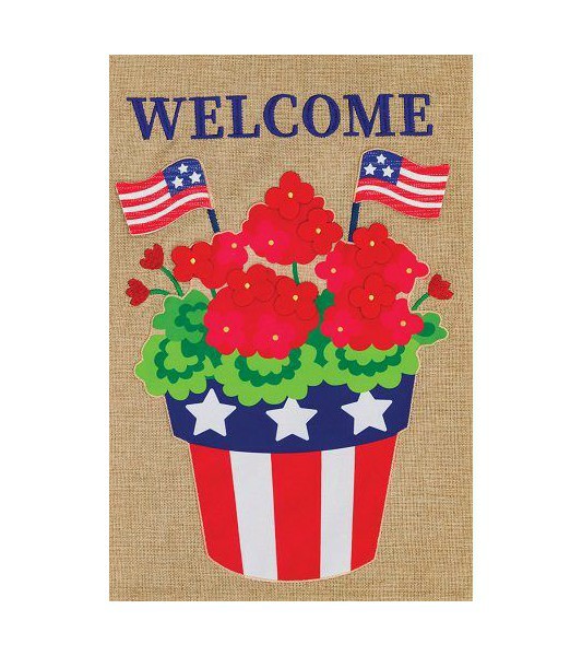 Small Garden Flags | Patriotic Pot Burlap Flag Garden Flags Small Garden Flags