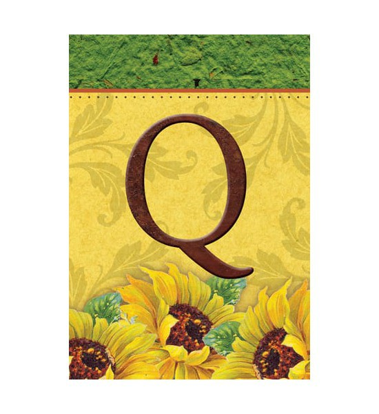 Small Garden Flags | Sunflower Monogram-Q Flag Garden Flags Small Garden Flags