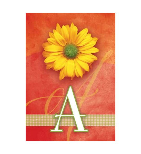 Small Garden Flags | Yellow Daisy Monogram-A Flag Garden Flags Small Garden Flags