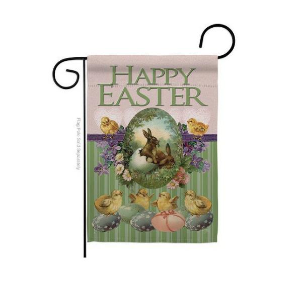 Easter Flags | Bunny With Chicks Garden Flag Easter Flags Easter Flags