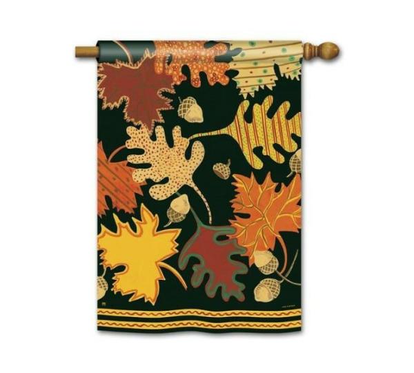 Magnet Works House Flags | Patterned Leaves House Flag Magnet Works Flags Magnet Works House Flags