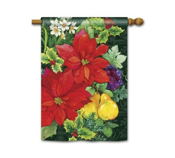 Magnet Works House Flags | Poinsettia Fruit House Flag Magnet Works Flags Magnet Works House Flags